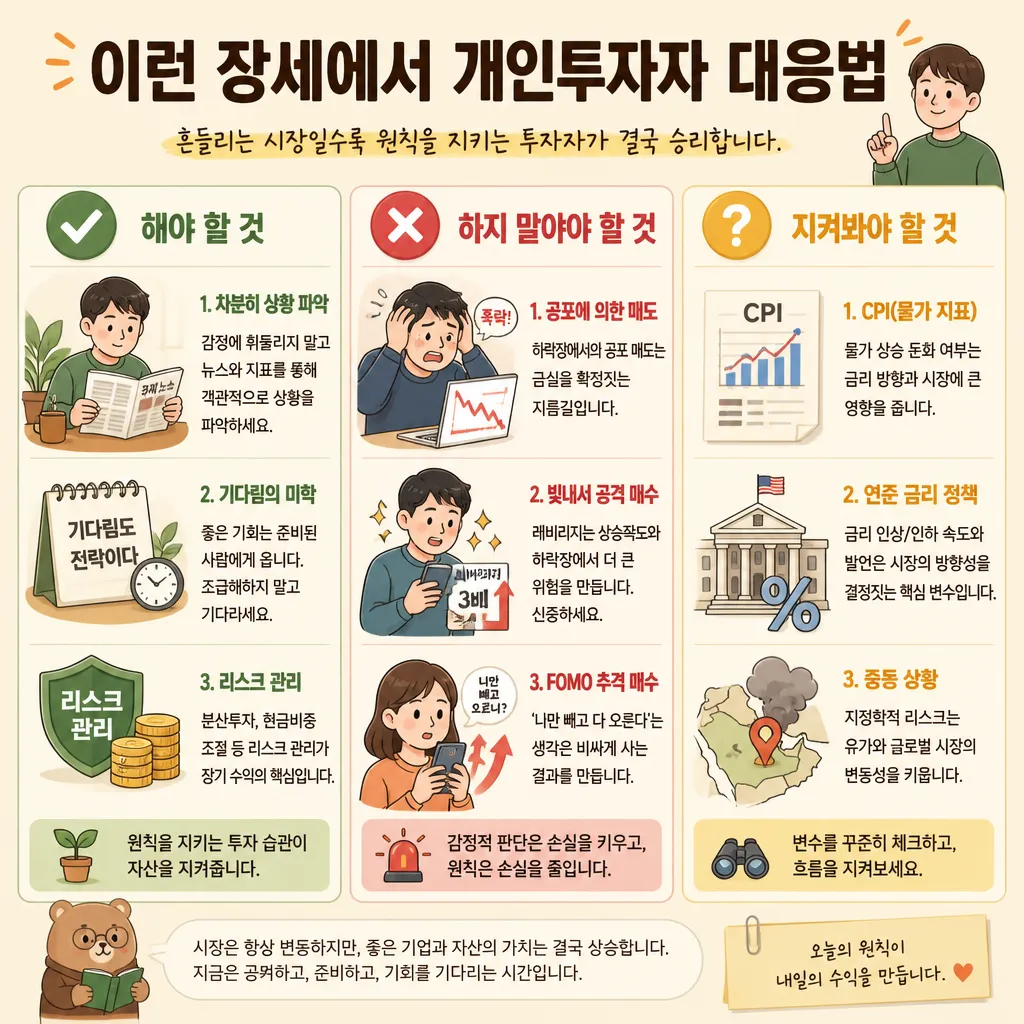변동성 장세 개인투자자 대응 가이드 인포그래픽
