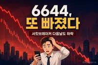 코스피 6644 또 하락 — 서킷브레이커 다음날도 낙폭, 오늘밤 미국 CPI 앞두고 개장 상황 (2026년 7월 14일)