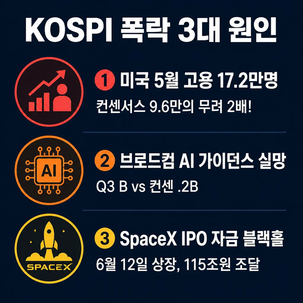 코스피 폭락 3대 원인 인포그래픽